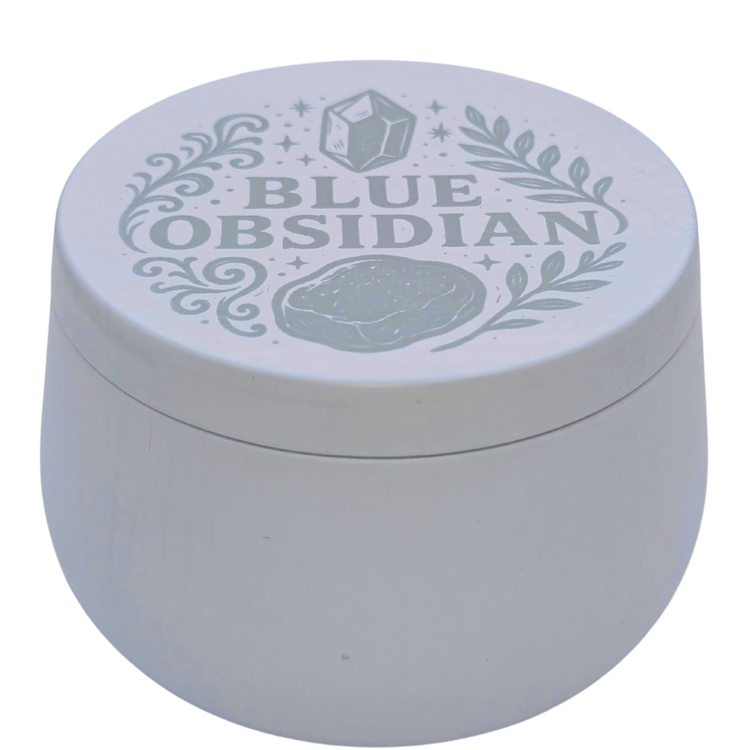 Blue Obsidian™ Tranquil Soy Candle | Bold Grounded Clarity – ResilScents™ | Container Candles Hand-Poured Eco-Friendly - ResilScents™