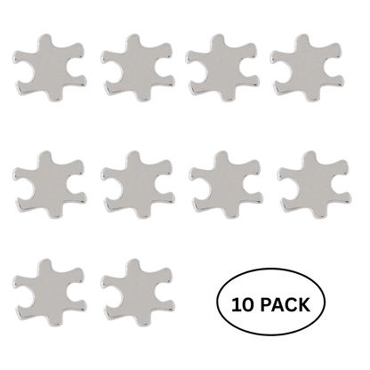 10 Pack Small Silver Autism Awareness Puzzle Lapel Pins