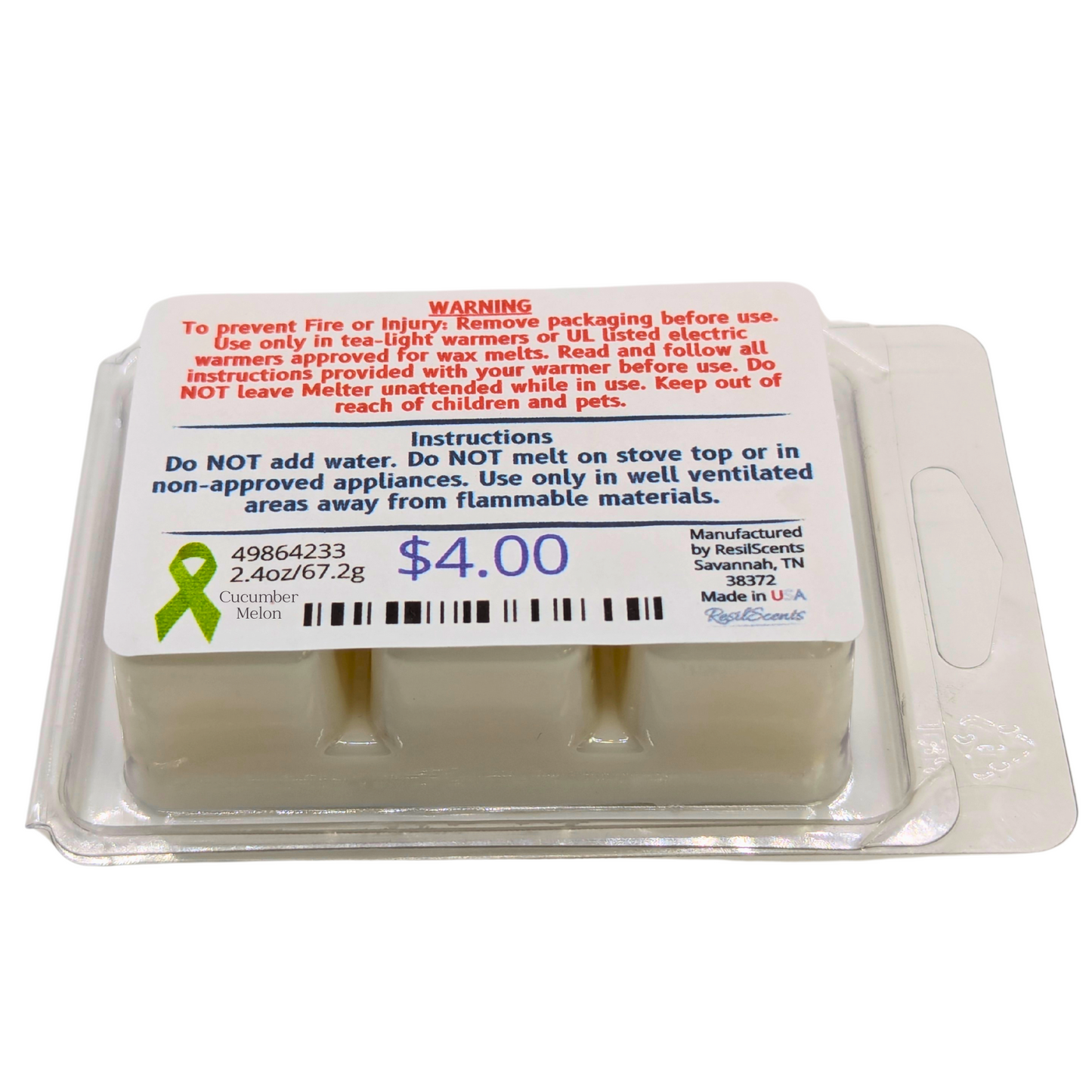 🥒🍈 Cucumber Melon ResilMelt™ – Net Wt: 2.4oz (68g) | Hand-poured in Savannah, TN