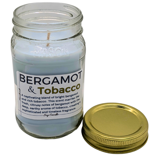 Bergamot & Ember Peace Candle – 12oz Mason Jar Soy Candle