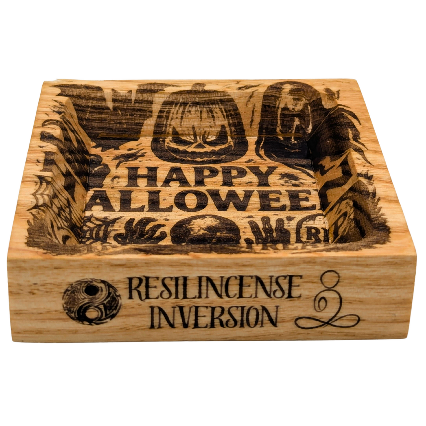 Inversion Ash Catcher – Crafted Wood & Brass Incense Stand | An Elegant Spring Accessory