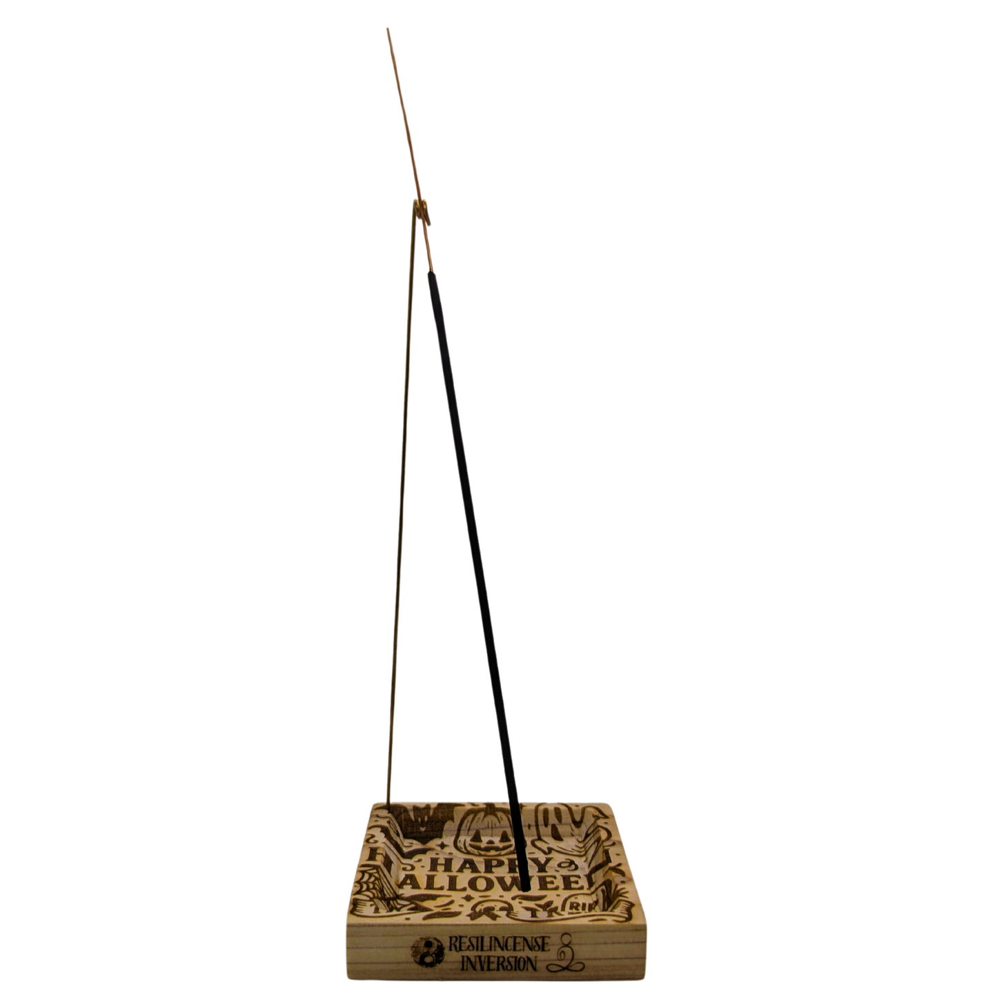 Inversion Ash Catcher – Crafted Wood & Brass Incense Stand | An Elegant Spring Accessory