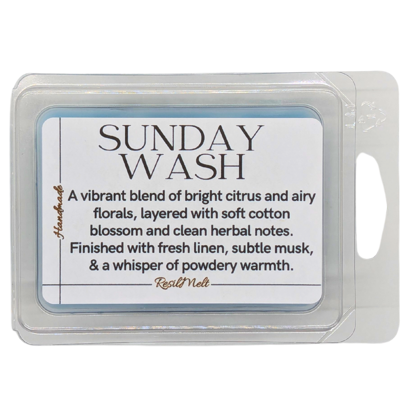 🧺 Sunday Wash ResilMelt™ – Net Wt: 2.4oz (68g) | Hand-poured in Savannah, TN