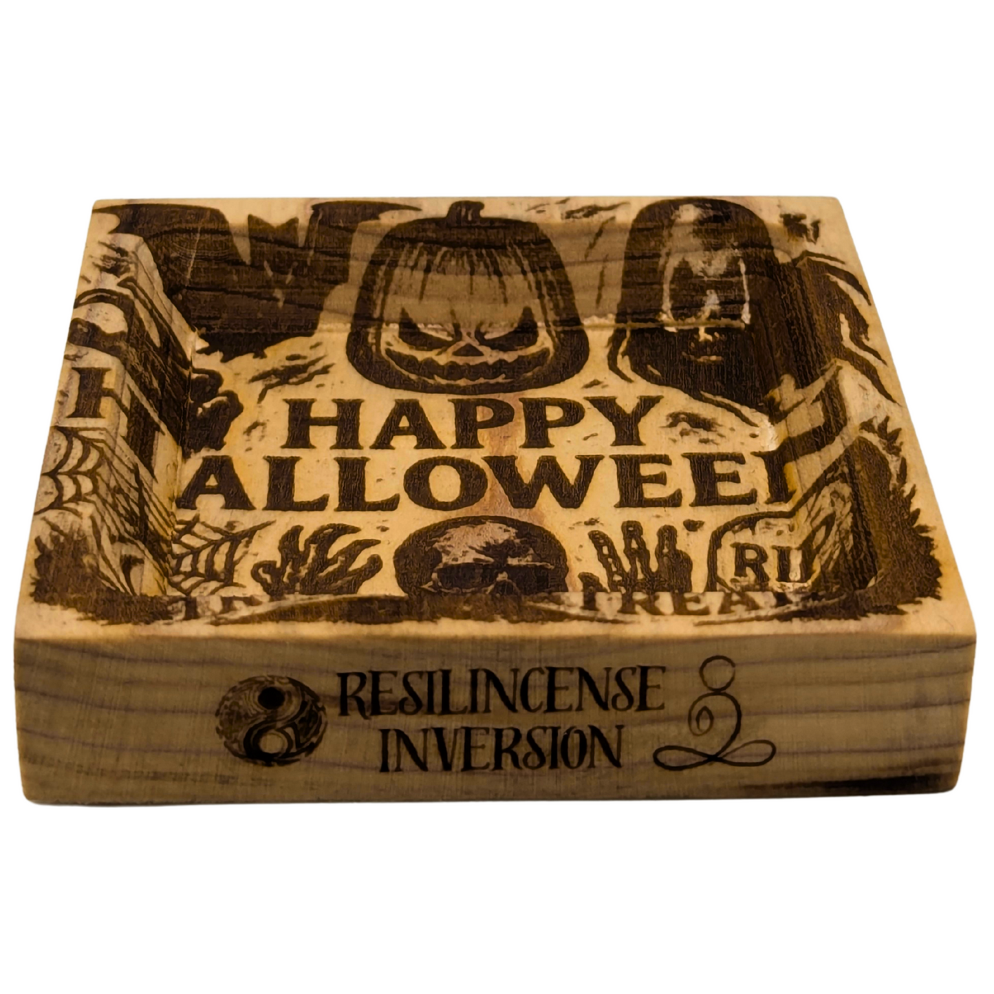 Inversion Ash Catcher – Crafted Wood & Brass Incense Stand | An Elegant Spring Accessory