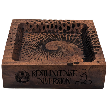 Inversion Ash Catcher – Crafted Wood & Brass Incense Stand | An Elegant Spring Accessory