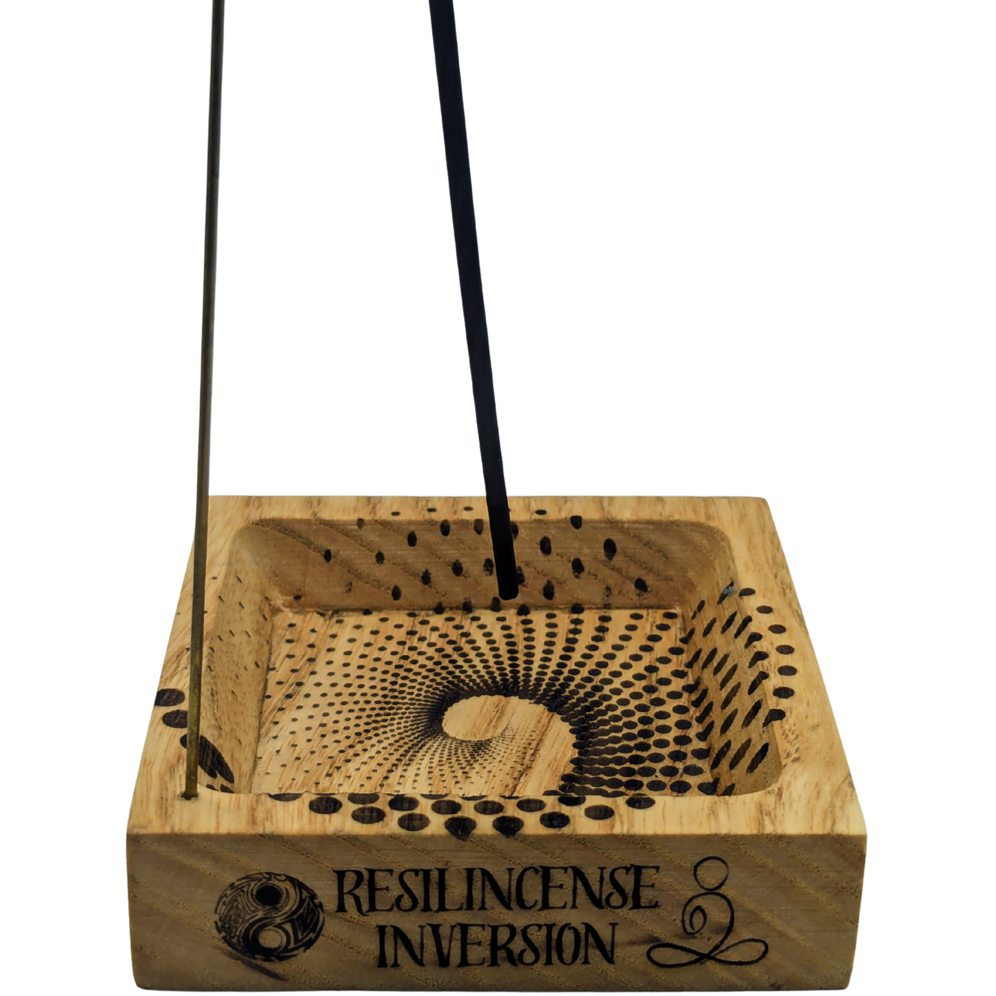 Inversion Ash Catcher – Crafted Wood & Brass Incense Stand | An Elegant Spring Accessory