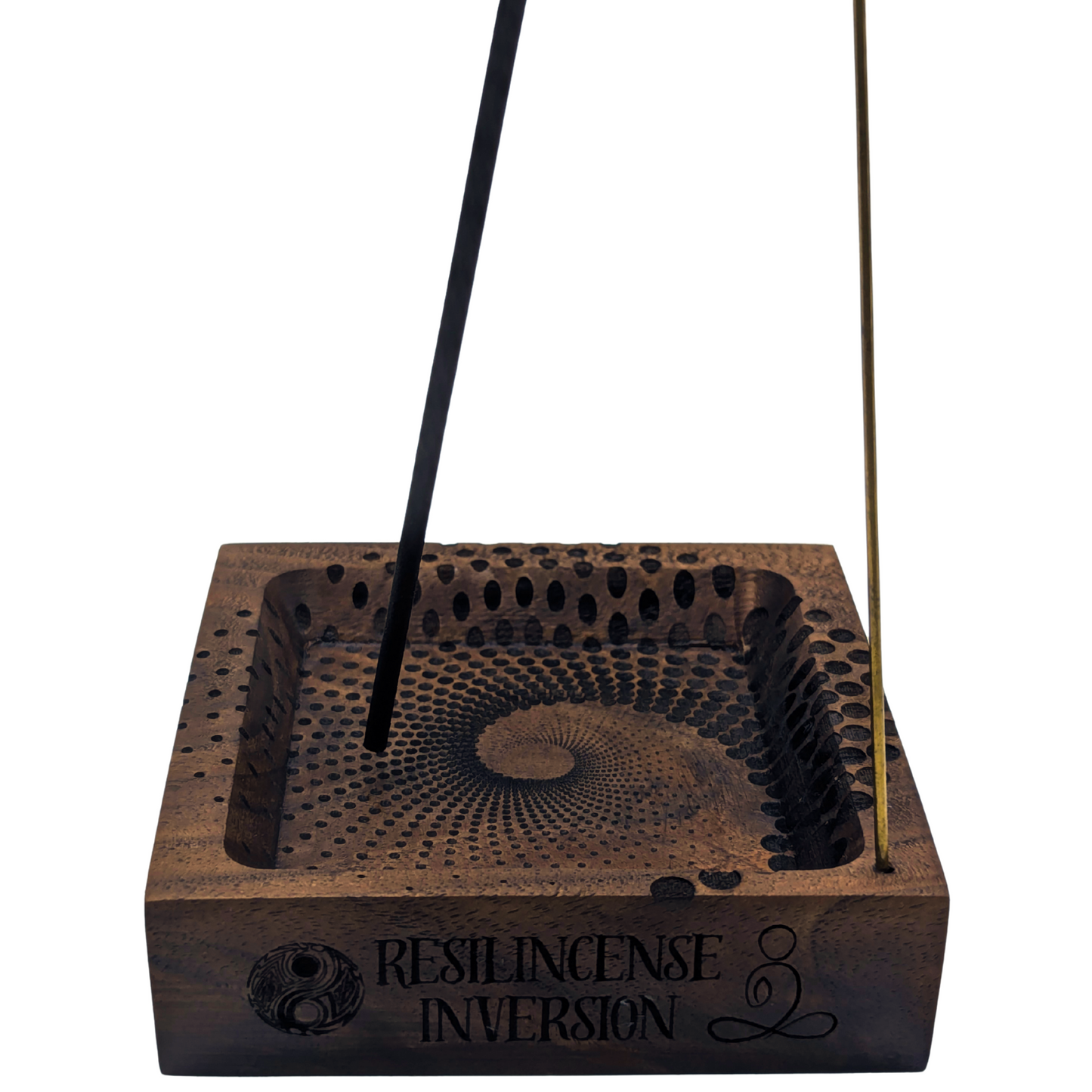 Inversion Ash Catcher – Crafted Wood & Brass Incense Stand | An Elegant Spring Accessory