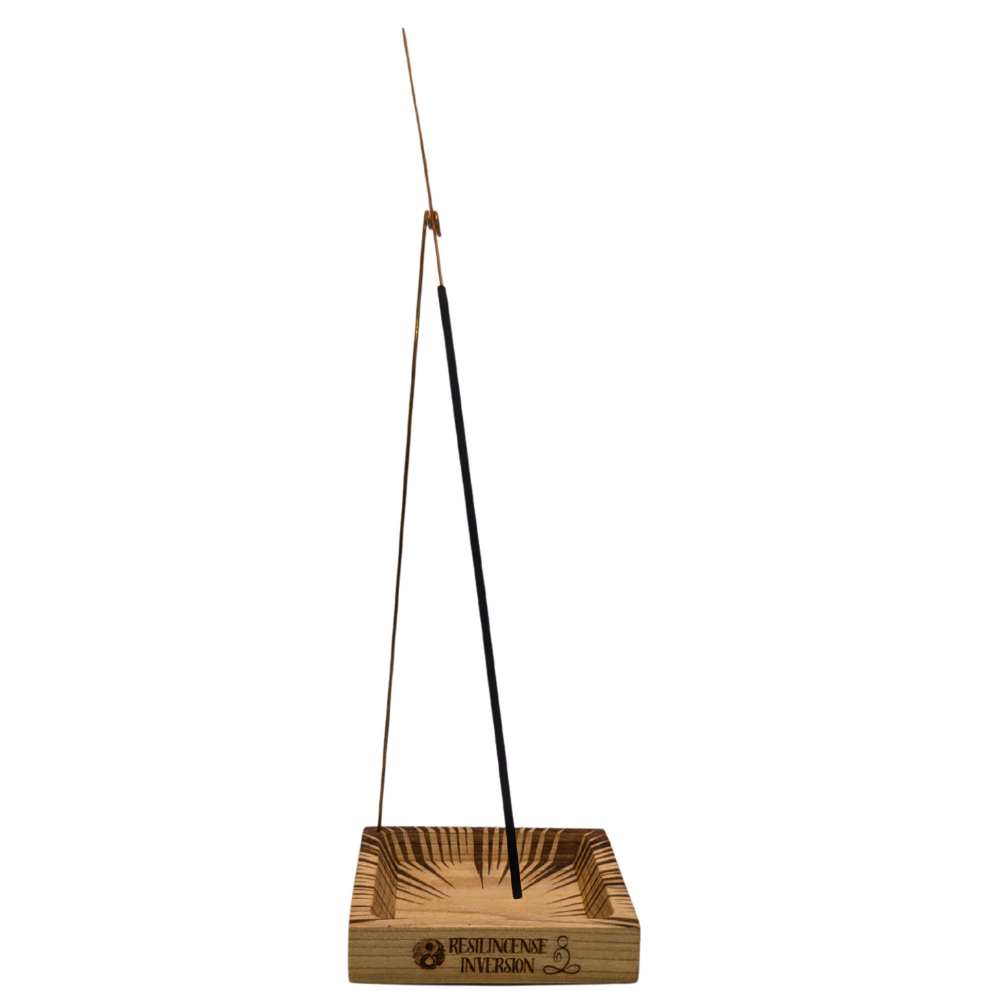 Inversion Ash Catcher – Crafted Wood & Brass Incense Stand | An Elegant Spring Accessory