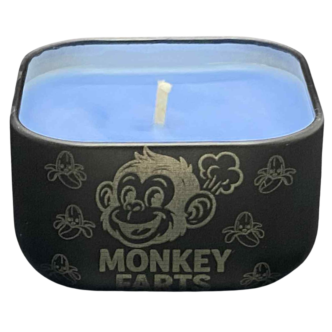 Monkey Farts ResilMini Tin Candle – 2oz Soy Candle | Banana, Tropical Fruit & Vanilla