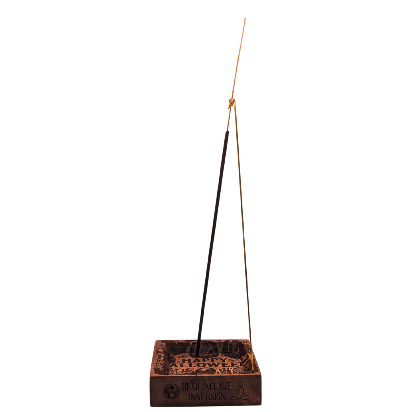 Inversion Ash Catcher – Crafted Wood & Brass Incense Stand | An Elegant Spring Accessory