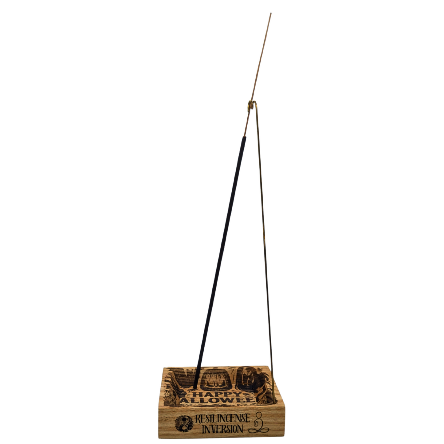 Inversion Ash Catcher – Crafted Wood & Brass Incense Stand | An Elegant Spring Accessory