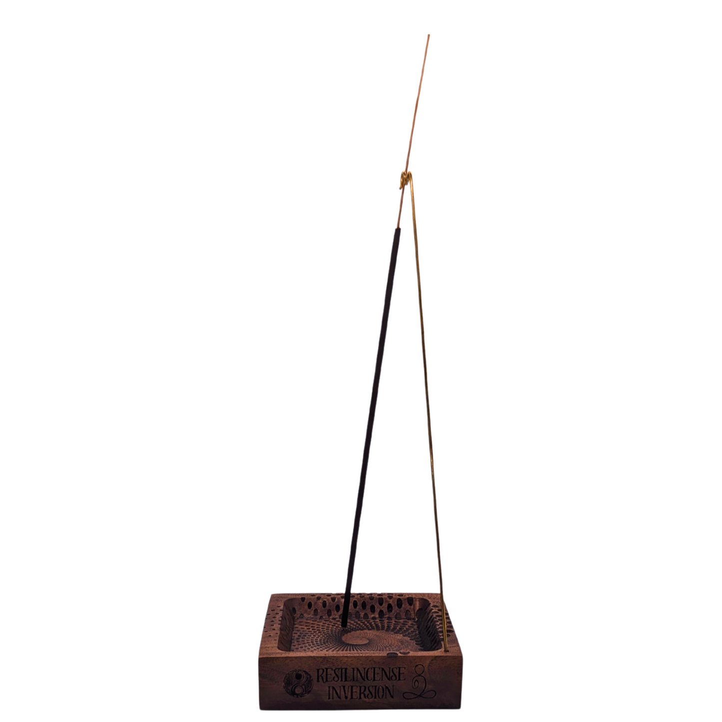 Inversion Ash Catcher – Crafted Wood & Brass Incense Stand | An Elegant Spring Accessory