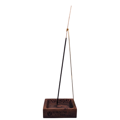 Inversion Ash Catcher – Crafted Wood & Brass Incense Stand | An Elegant Spring Accessory