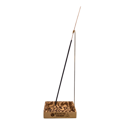Inversion Ash Catcher – Crafted Wood & Brass Incense Stand | An Elegant Spring Accessory