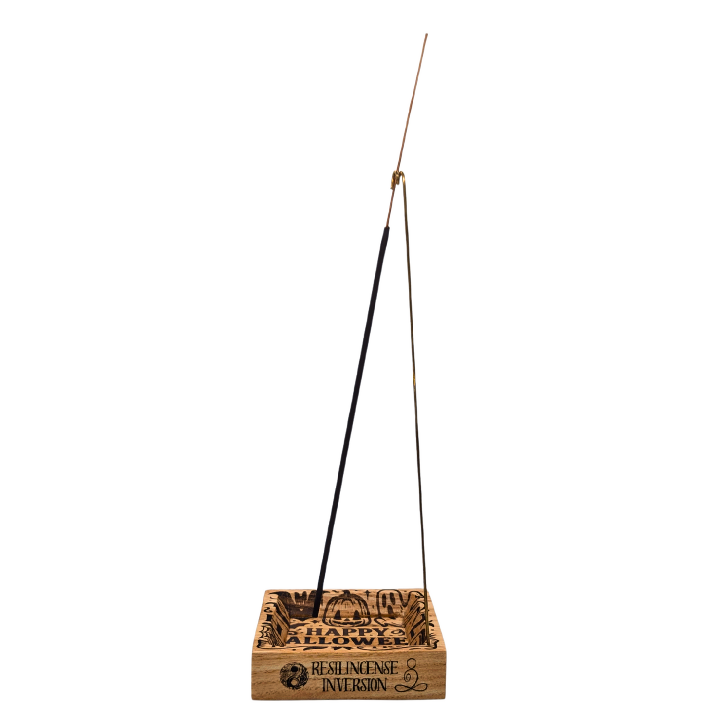 Inversion Ash Catcher – Crafted Wood & Brass Incense Stand | An Elegant Spring Accessory