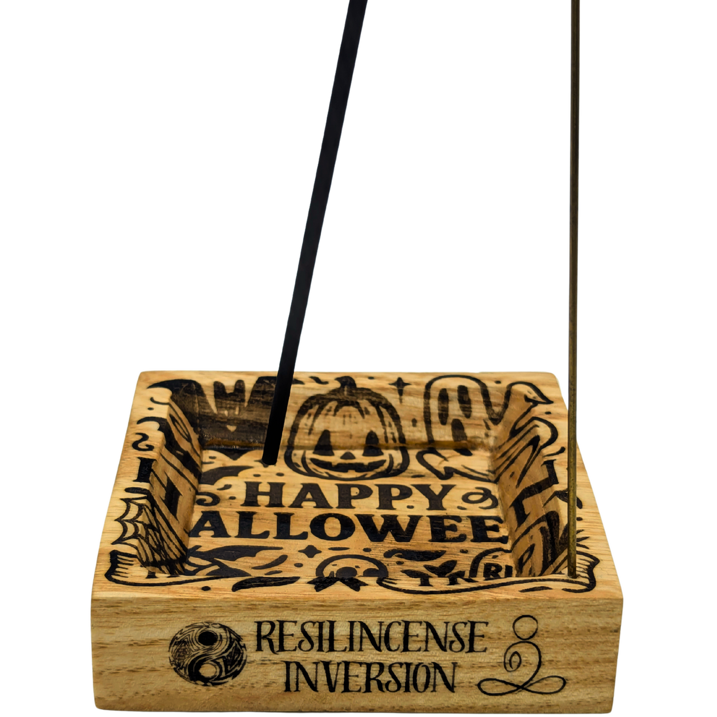 Inversion Ash Catcher – Crafted Wood & Brass Incense Stand | An Elegant Spring Accessory