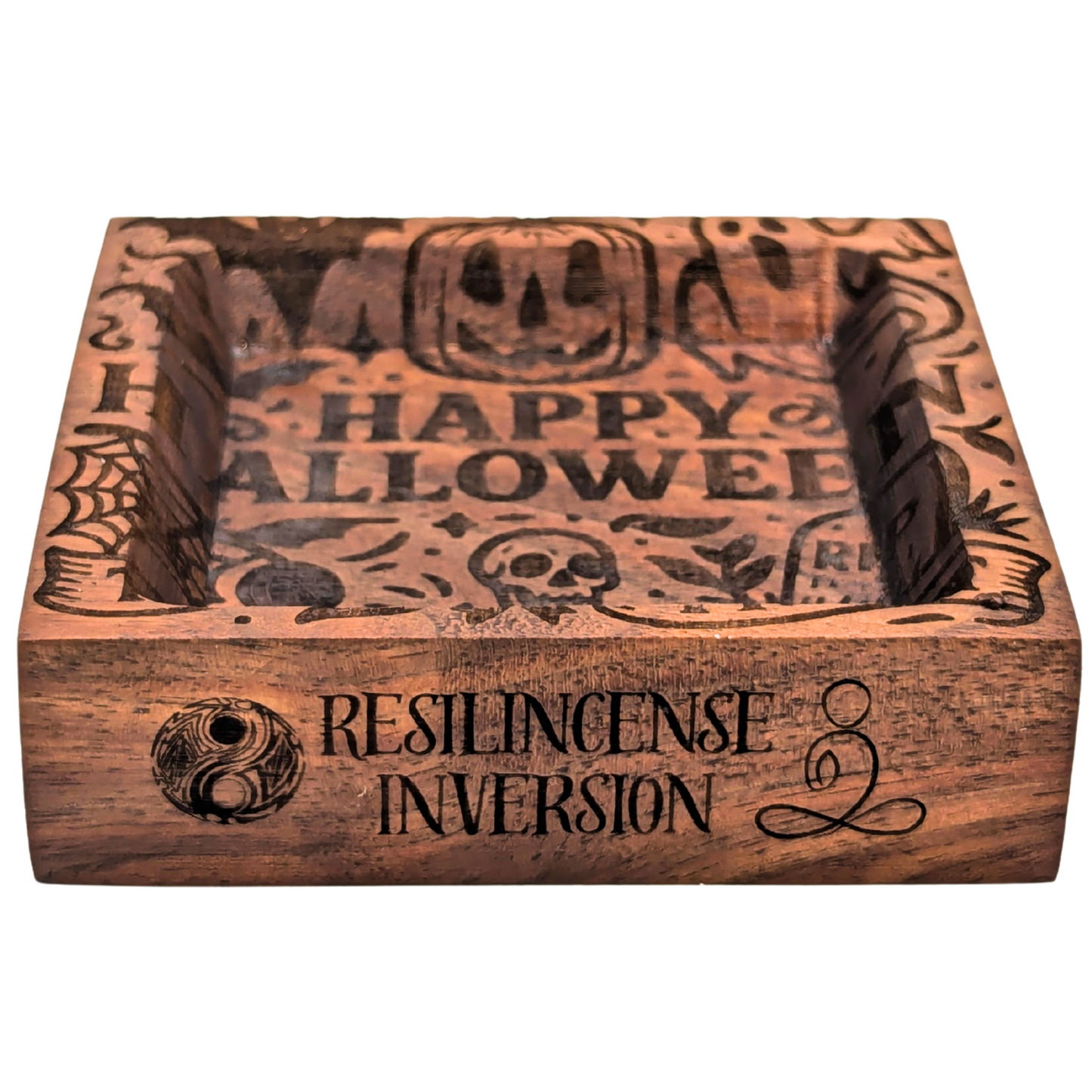 Inversion Ash Catcher – Crafted Wood & Brass Incense Stand | An Elegant Spring Accessory
