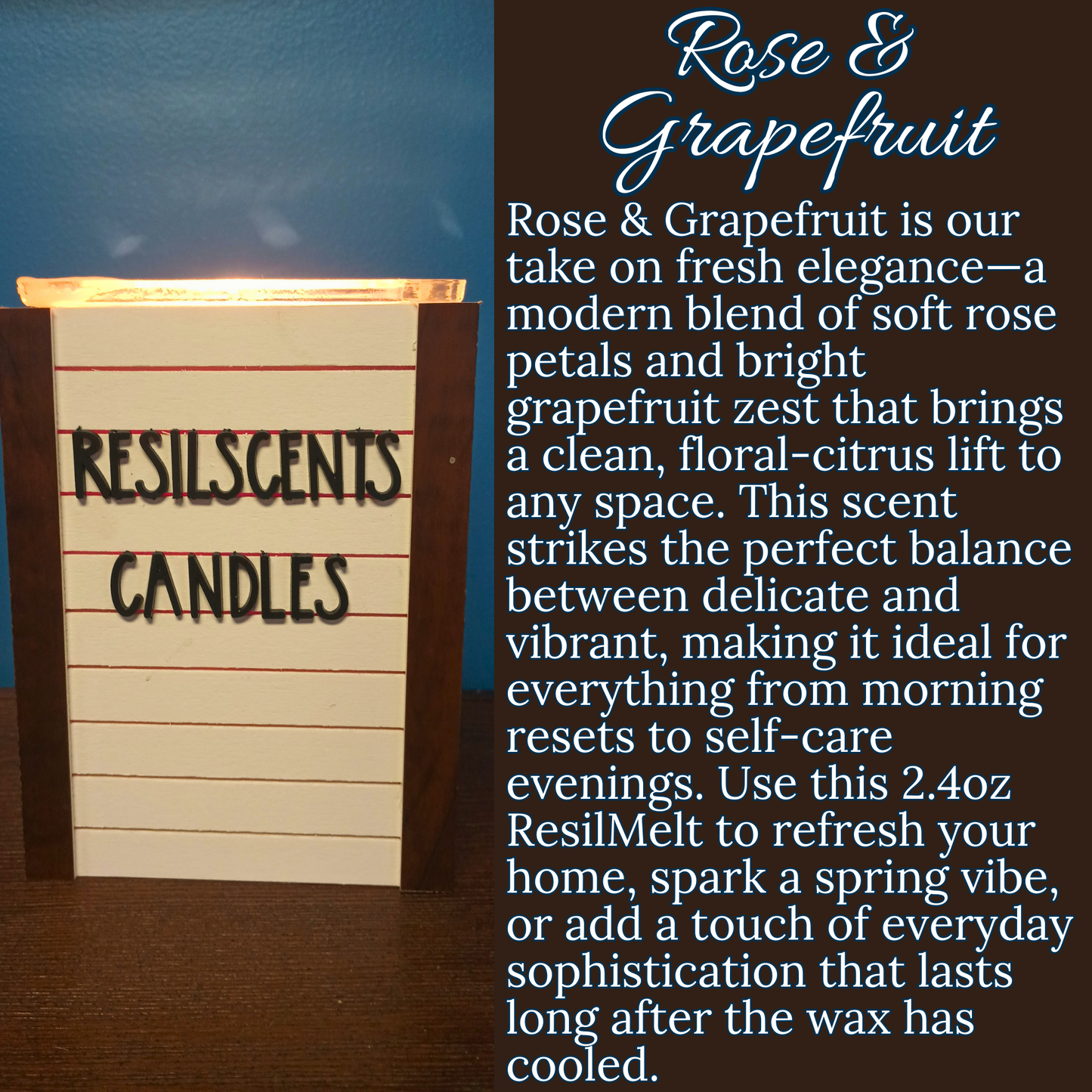 🌹🍊 Rose & Grapefruit ResilMelt™ – Net Wt: 2.4oz (68g) | Hand-poured in Savannah, TN