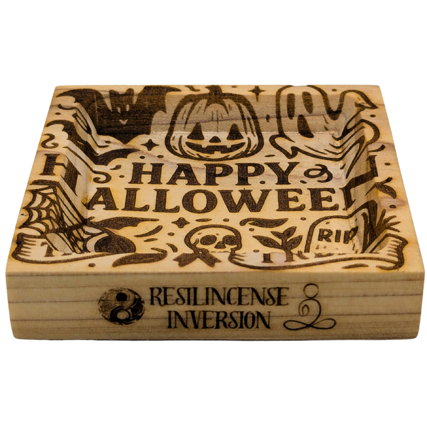 Inversion Ash Catcher – Crafted Wood & Brass Incense Stand | An Elegant Spring Accessory