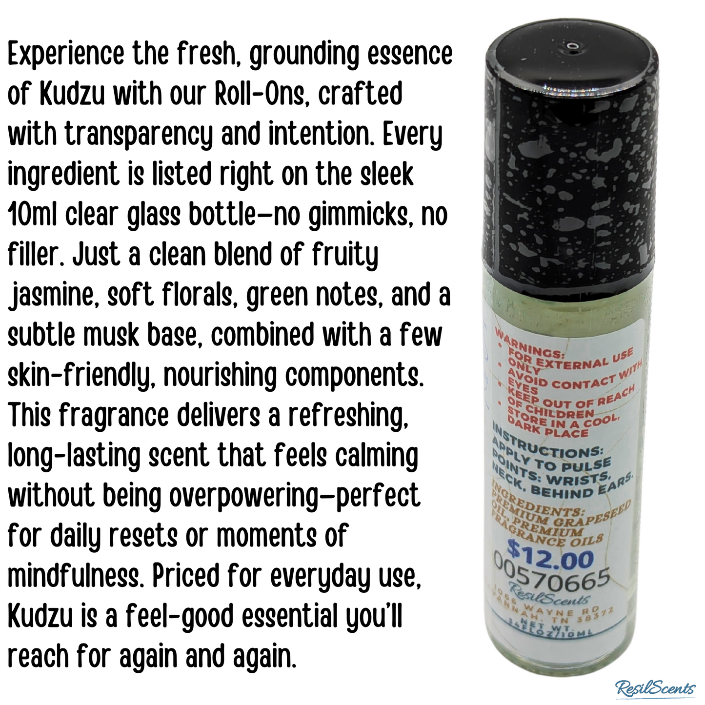 🌿 Kudzu Roll-On Oil – Fresh, Floral & Grounding | ResilScents™