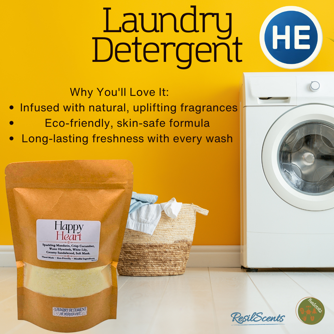 🤍 ResilWash™ Powder Laundry Detergent – Happy Heart™ | Bright Clean Joy – ResilScents™ | 