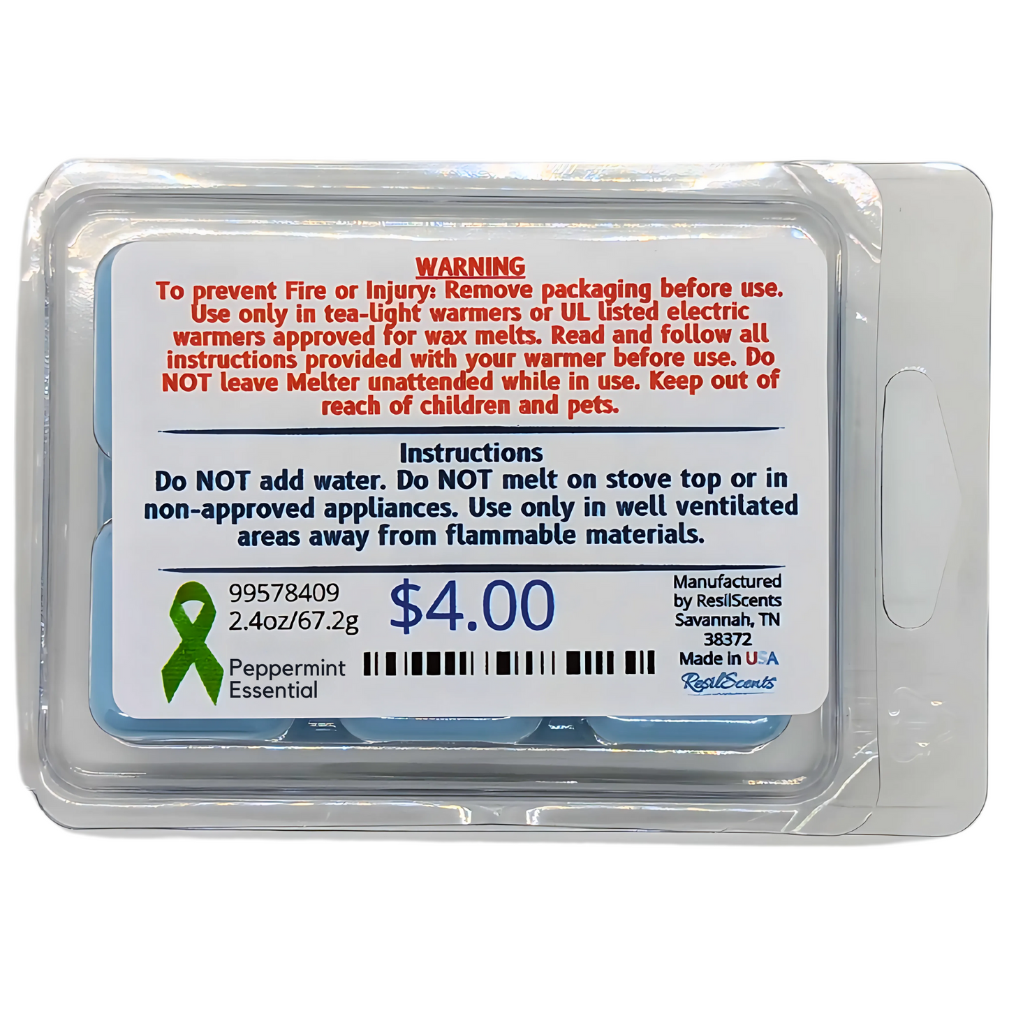 🌿 Peppermint Essential ResilMelt™ – Cool & Invigorating Wax Melts | ResilScents™