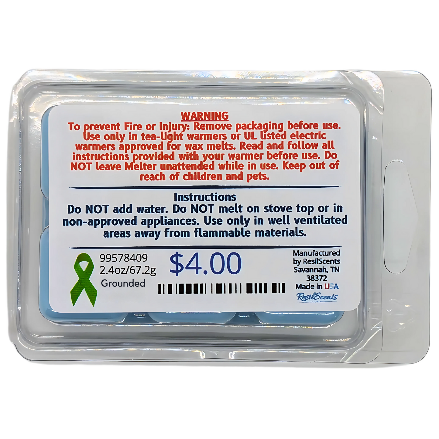 🌿 Grounded ResilMelt™ – Net Wt: 2.4oz (68g) | Hand-poured in Savannah, TN
