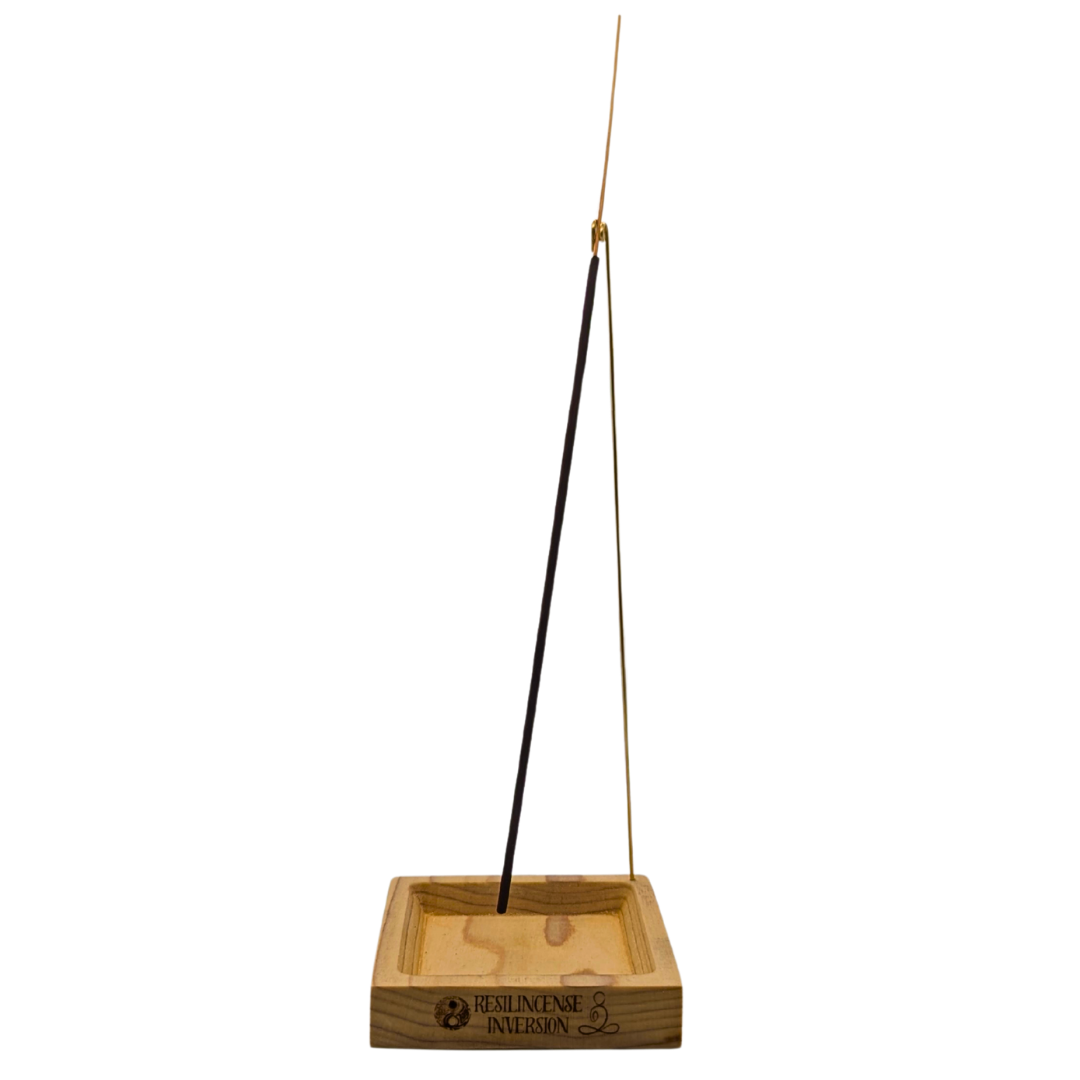Inversion Ash Catcher – Crafted Wood & Brass Incense Stand | An Elegant Spring Accessory