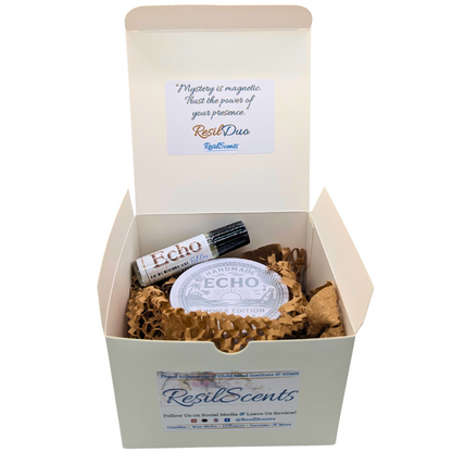 Echo ResilDuo™ Bundle – Tranquil Candle + Roll-On Oil | Bold Narcissist-Type Scent