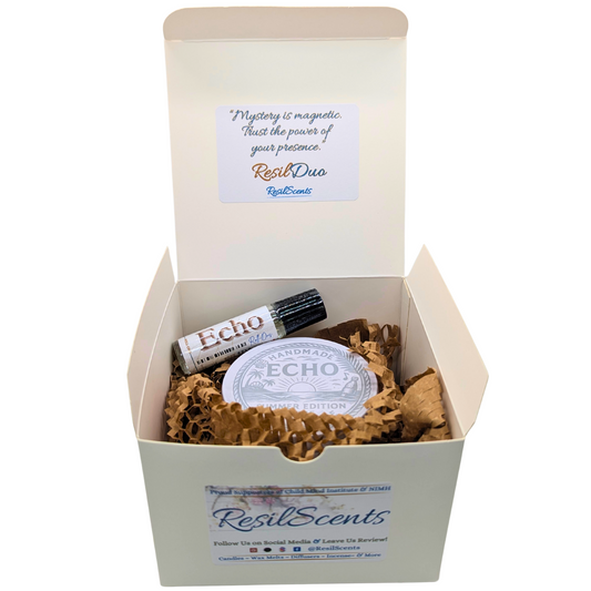Echo ResilDuo™ Bundle – Tranquil Candle + Roll-On Oil | Bold Narcissist-Type Scent
