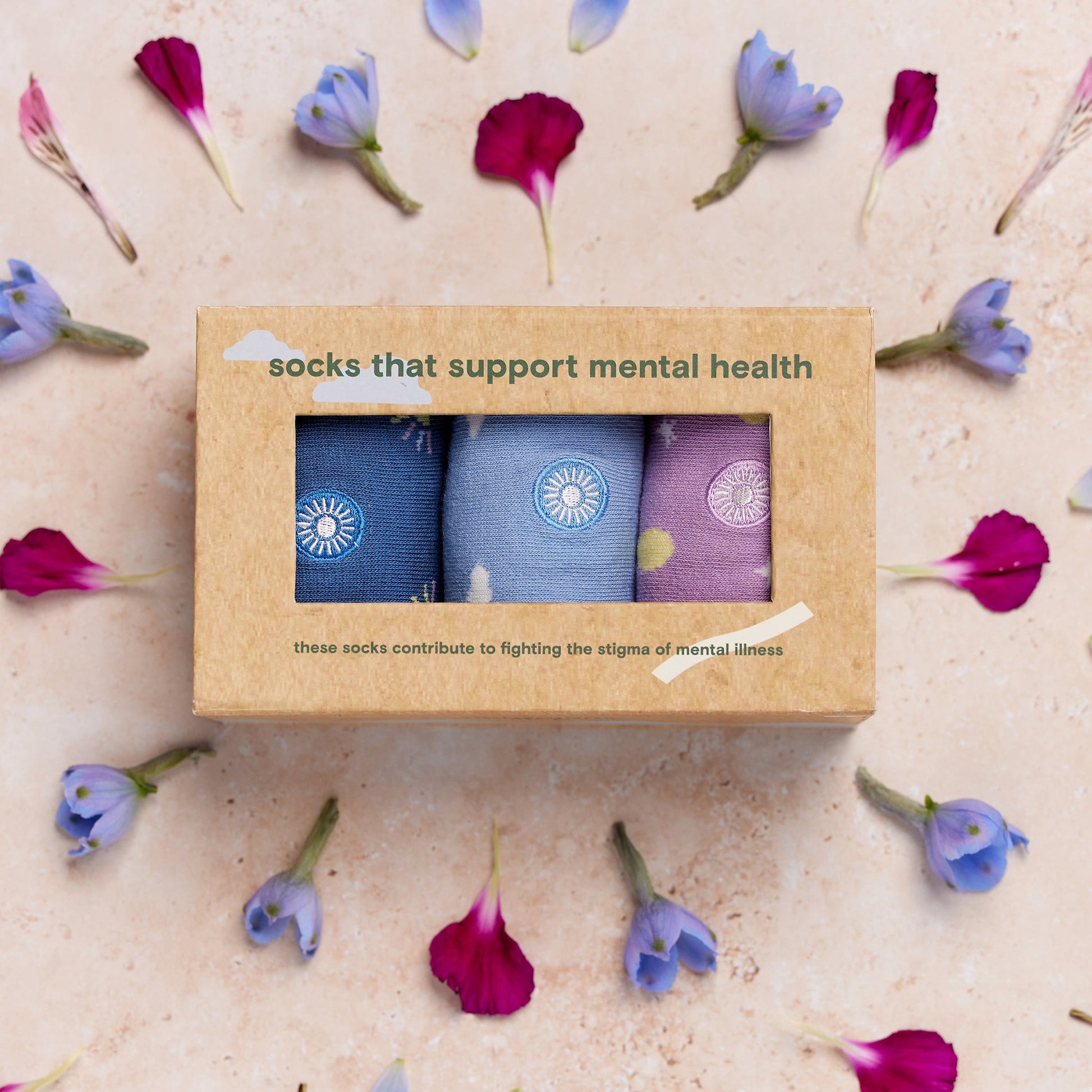 Support Mental Health Gift Box | box Sustainable Socks - Conscious Step