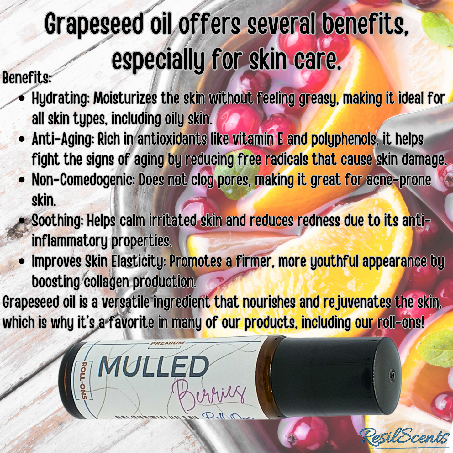 🎄 Mulled Berries Roll-On Oil – Cozy Vibes in Your Pocket | ResilScents™