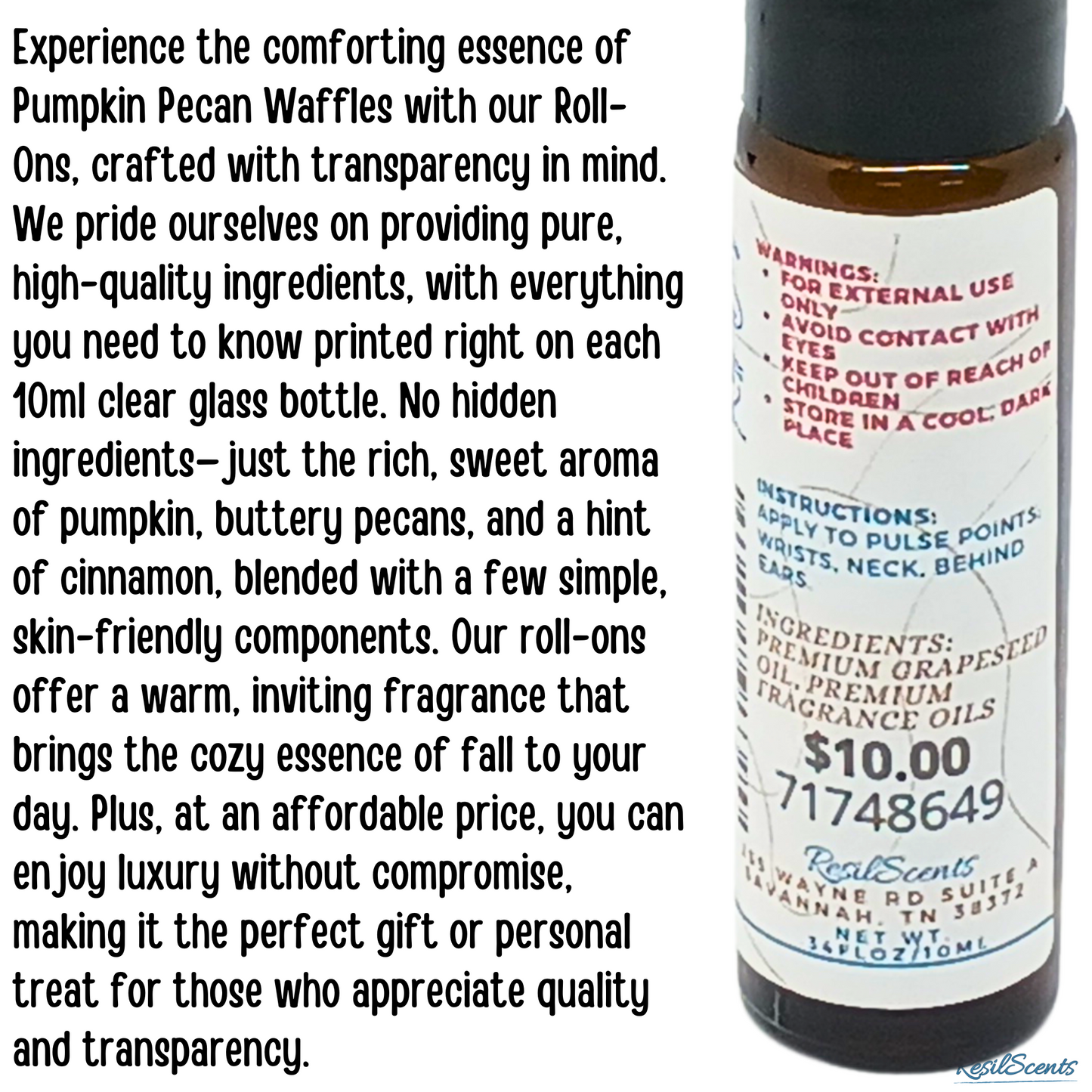 🍂 Pumpkin Pecan Waffles Roll-On Oil – Cozy Fall Vibes On the Go | ResilScents™