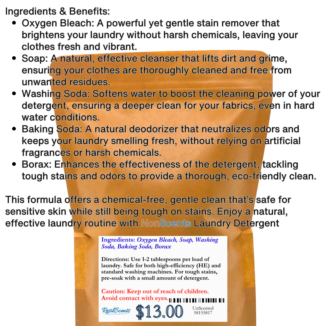 🧴 NonScents Laundry Detergent – Unscented Powder | ResilScents™