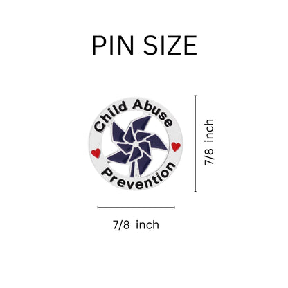 10 Pack Child Abuse Prevention Blue Pinwheel Pins