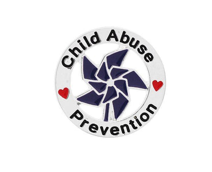 10 Pack Child Abuse Prevention Blue Pinwheel Pins