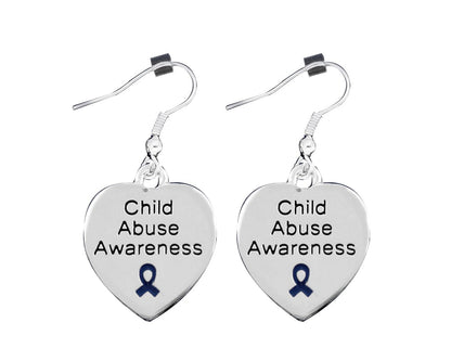 Heart Shaped Child Abuse Awareness Earrings