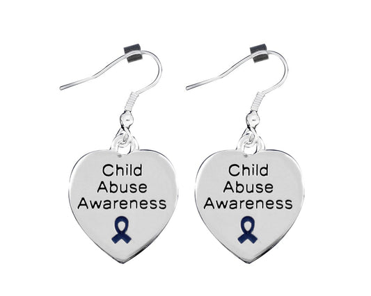 Heart Shaped Child Abuse Awareness Earrings