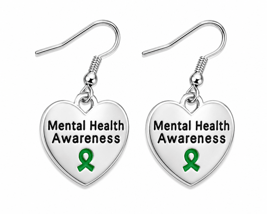 Heart Shaped Mental Health Earrings