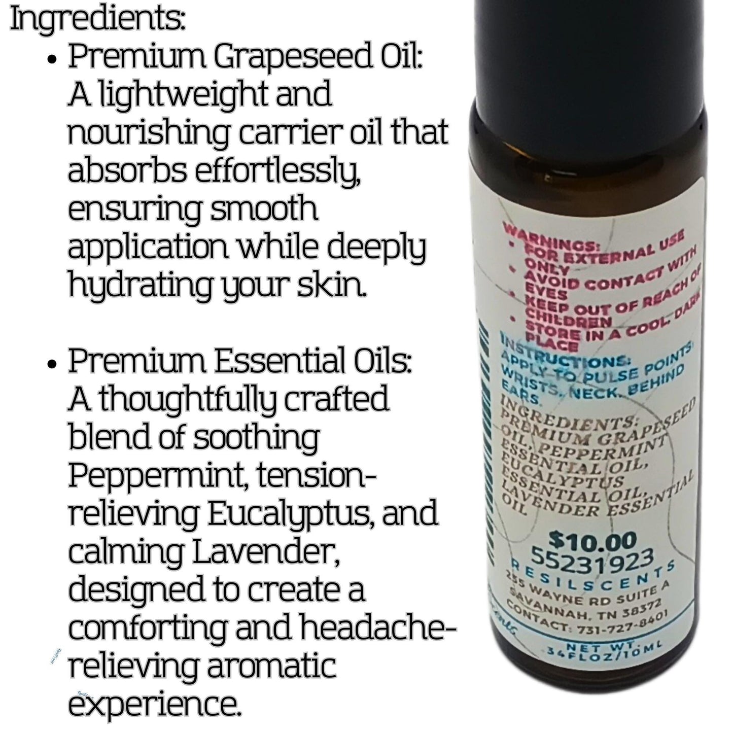💆‍♀️ Headache Relief ResilBlend™ – Aromatherapy Roll-On Oil | ResilScents™