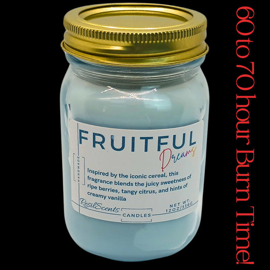 Fruitful Dreams Peace Candle – Fruity Cereal Scent | 60-70 Hours Burn | Springtime Fun