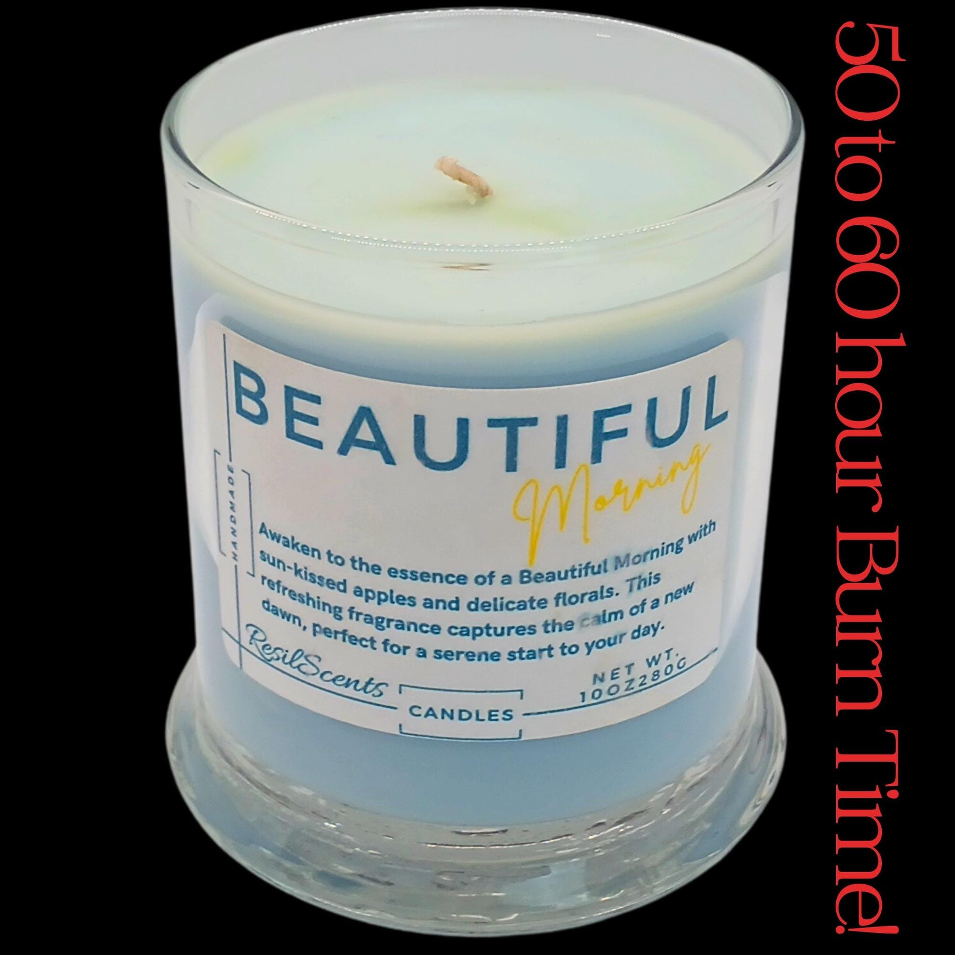 Beautiful Morning Rock Glass Candle 10oz – Sun-Kissed Apple & Floral Fragrance | Elegant Valentine’s Day Gift Decor | 