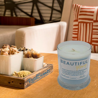 Beautiful Morning Rock Glass Candle 10oz – Sun-Kissed Apple & Floral Fragrance | Elegant Valentine’s Day Gift Decor | Container Candles Hand-Poured Eco-Friendly - ResilScents™