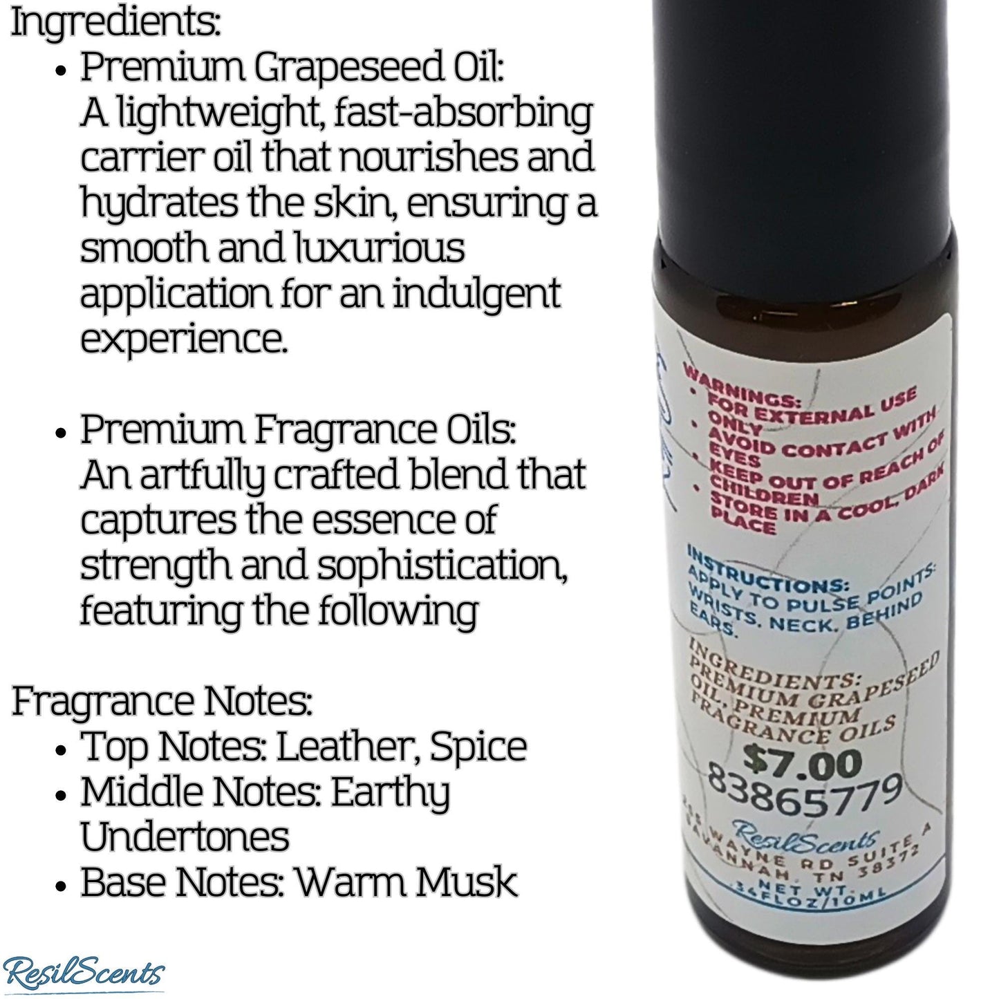 Leather Roll-On Oil – Bold. Refined. Timeless Confidence.