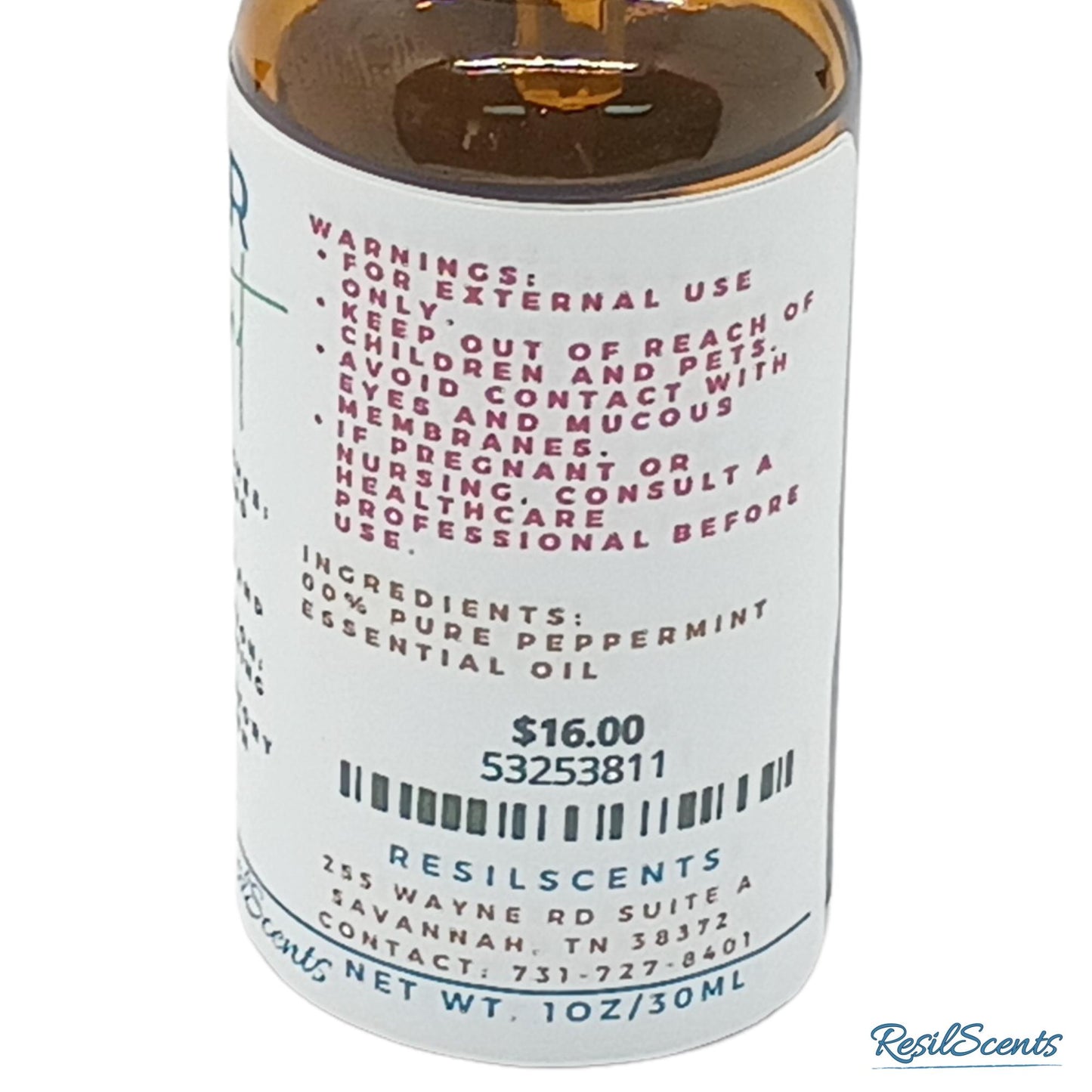 Peppermint Essential Oil Amber Glass Bottle – Aromatherapy Oil | Perfect for a Spring Refresh