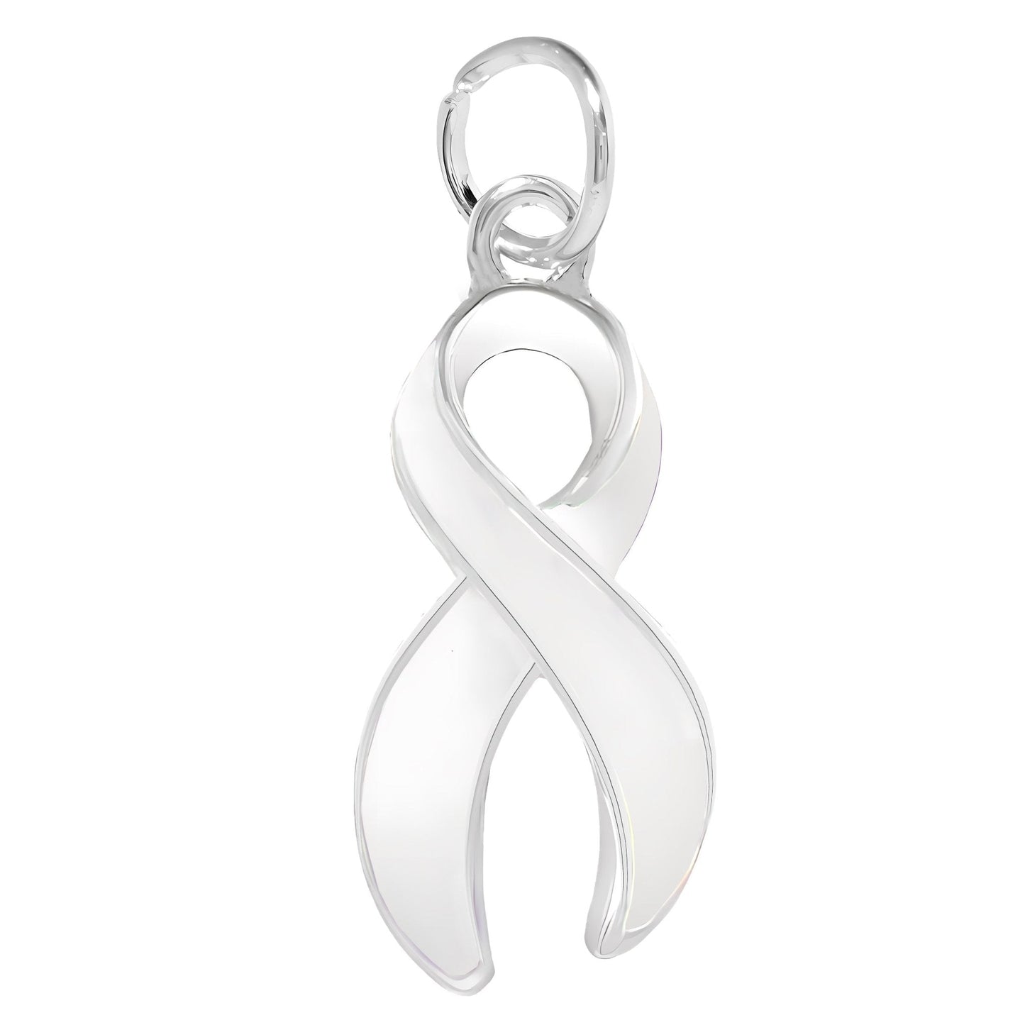 Large White Ribbon Awareness Charms