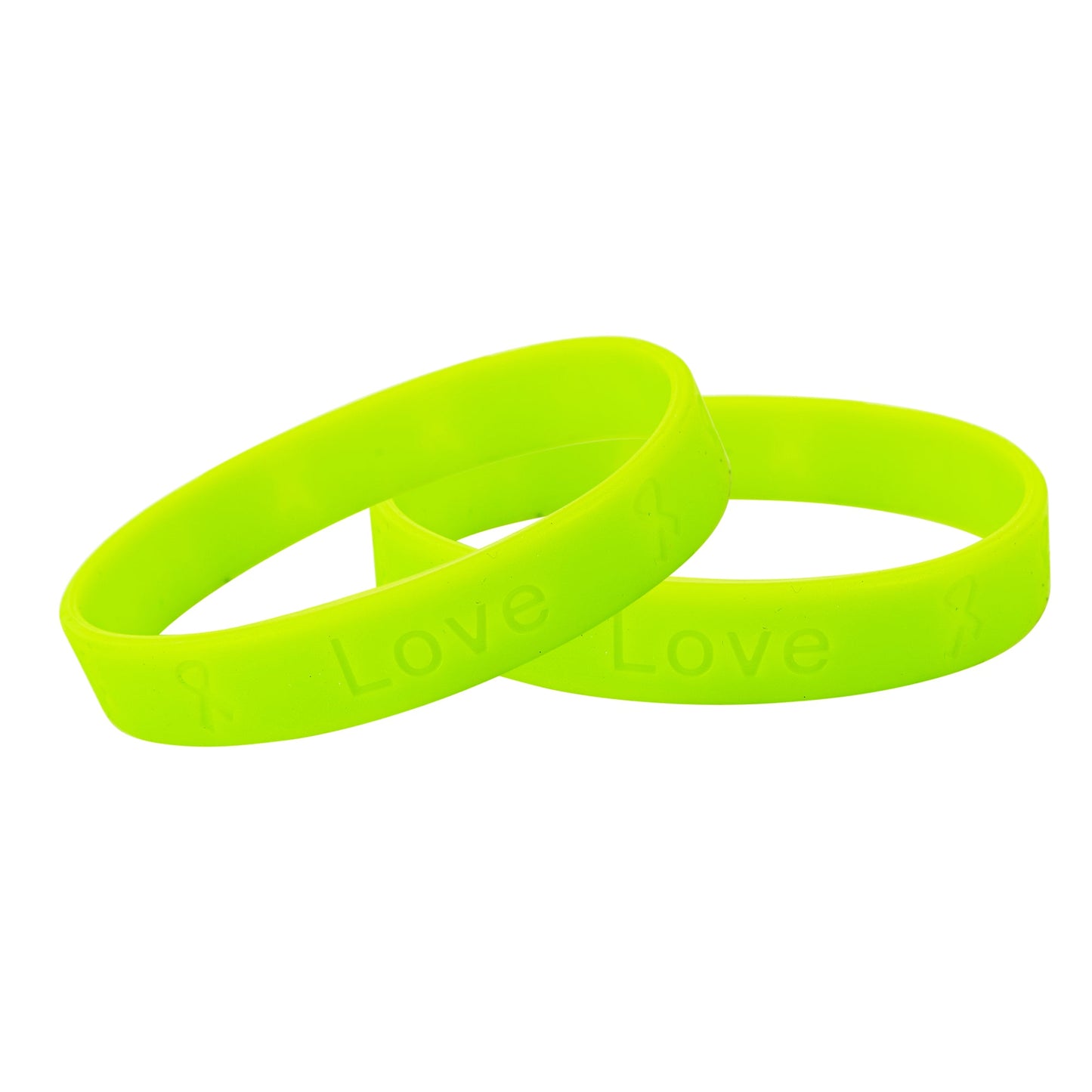 Lime Green Silicone Bracelets for Lymphoma, Lyme Disease