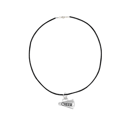 Megaphone Cheerleading Black Cord Necklaces