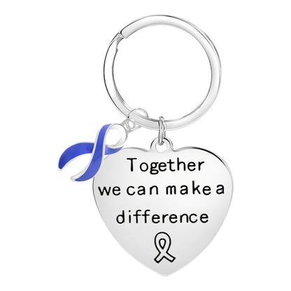 Periwinkle Ribbon Make a Difference Key Chains