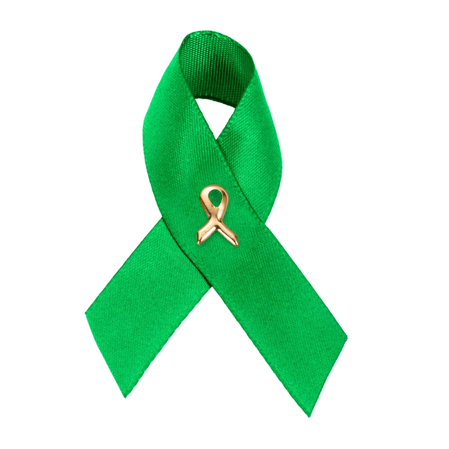 10 Pack Satin Green Ribbon Pins